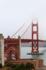 Golden Gate bridge with fog