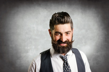 Fototapeta premium Portrait of a young man with a beard