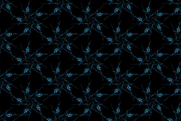 Swirls of fractal lines on black backround.