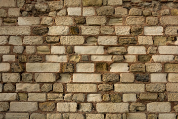 fragment of the old stone wall of the fortress of Constantinople