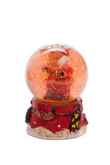 Snow globe travel souvenier destination isolated on white background