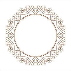 Elegant vector frame with place for text. Gold floral border