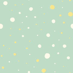 Baby Fun Hand Drawn Dots Asymmetrical Seamless Pattern, Dotted Swiss