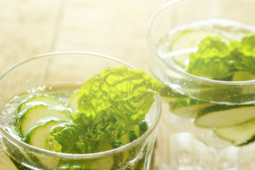 Detox water with cucumber