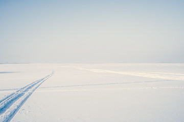 Fototapeta na wymiar Snow. Pole. Skiing track.