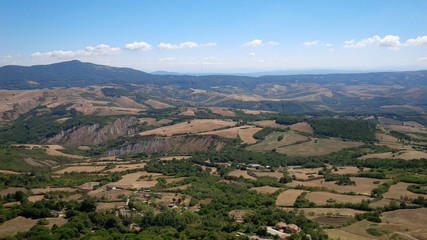 Fototapeta na wymiar Val d'Orcia, veduta aerea