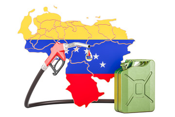 Production and trade of petrol in Venezuela, concept. 3D rendering