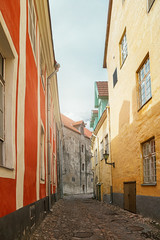 Street of the old town of Tallinn in Estonia