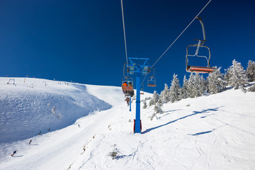 Fototapeta na wymiar Mountains ski resort - nature and sport picture