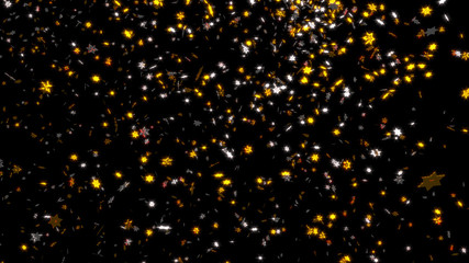 Lots of Tiny and Sharp Golden and Silver Six Branchs Stars