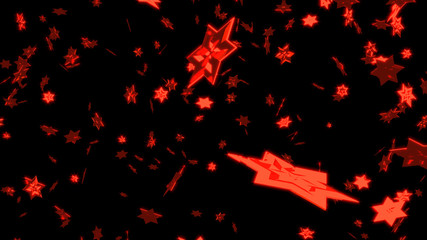 Raining Lots of Big and Sharp Red Six Branchs Stars