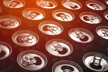 Empty beer cans after a party