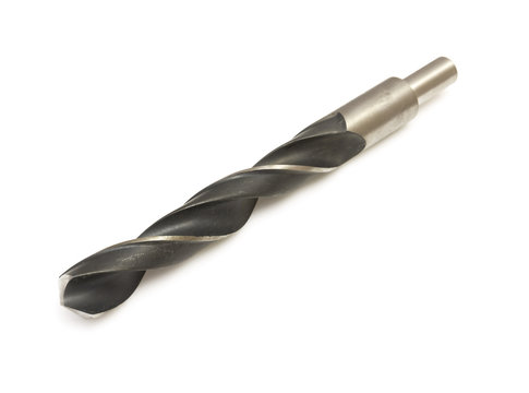 Drill bit of large size isolated over white background