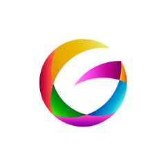 Colorful Letter G Initial Logo Template