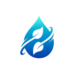 Water Drop + Leaf Logo