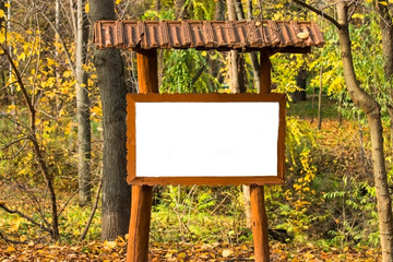 rustic banner in the woods