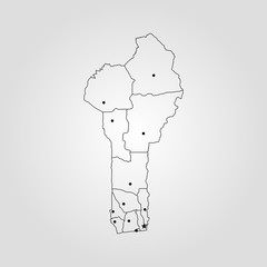Map of Republic of Benin