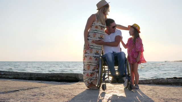 invalid with wife and daughter have fun time