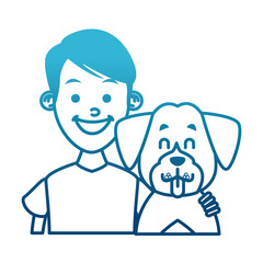 Boy with cute dog