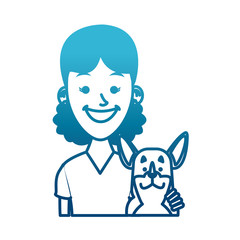 Girl with dog cartoon