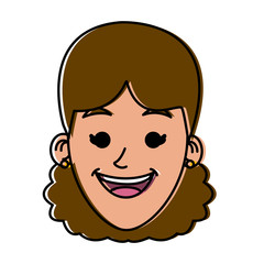 Woman smiling cartoon