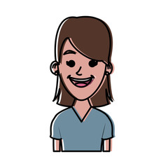 Fototapeta premium Woman profile cartoon