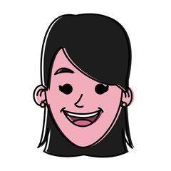 Woman smiling cartoon