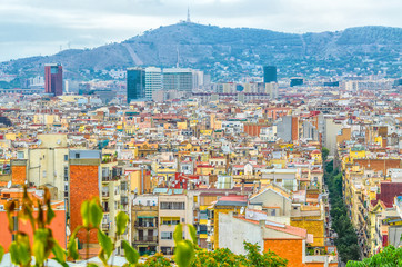 Fototapeta na wymiar Barcelona, view of the houses of Spanish Catalonia