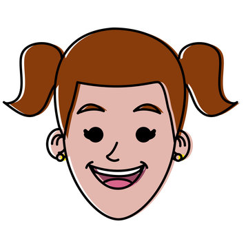 Woman smiling cartoon