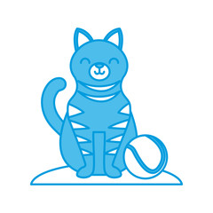 Cute cat with tennis ball