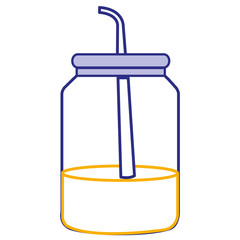 mason jar with beverage vector illustration design