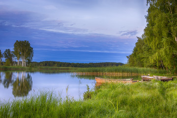 Travel Concepts and Ideas. Wonderful and Picturesque Landscape of The Strusto Lake as a Part of National Braslav Lakes Nature Reserve