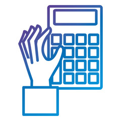 hand with calculator device isolated icon vector illustration design