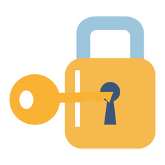 safe secure padlock with key vector illustration design