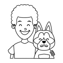 Boy with cute dog