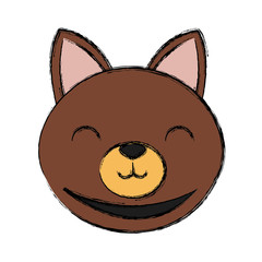 Cat head cartoon icon vector illustration graphic design