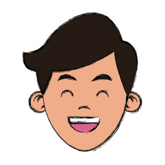 Boy smiling cartoon icon vector illustration graphic design