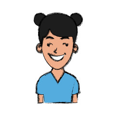 Obraz premium Woman profile cartoon icon vector illustration graphic design