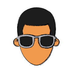 Man with sunglasses icon vector illustration graphic design