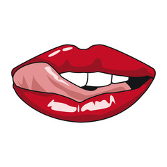 Sexy lips pop art icon vector illustration graphic design