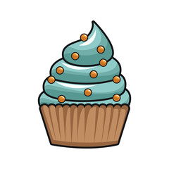 Cupcake delicious dessert icon vector illustration graphic design