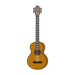 Obraz premium Acoustic guitar music instrument icon vector illustration graphic design