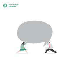 Businessman and speech bubble on white background illustration vector. Business concept.