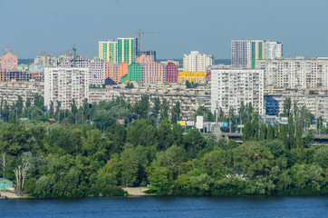 Kiev, Dnipro embankment and residential areas