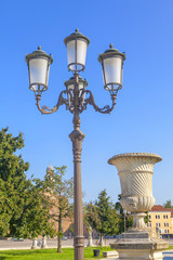Fototapeta na wymiar street lamps in european city