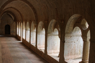Arches gallery in a French Medieval Abbey