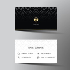 Modern business card template design. With inspiration from the abstract. Contact card for company. Two sided black and white . Vector illustration. 