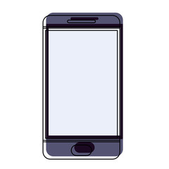 smartphone icon in watercolor silhouette on white background