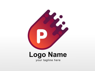Letter P Logo. P Letter Design Vector with Meteor, Design concept, logo, logotype element for template.