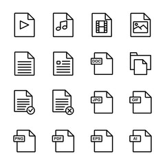 File document icon set. Simple Set of Document Flow Management Vector Line Icons